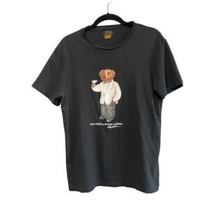 Polo Ralph Lauren Bear Women’s T Shirt Large Navy Bear Preppy Graphic